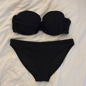 H&M Black Strapless Bikini Set